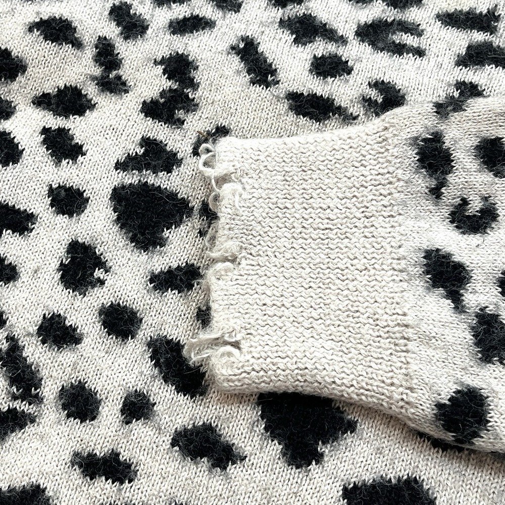 Nation LTD Trixie Baby Alpaca Cotton Cheetah Print Jacquard Knit Sweater Size M - Picture 6 of 9
